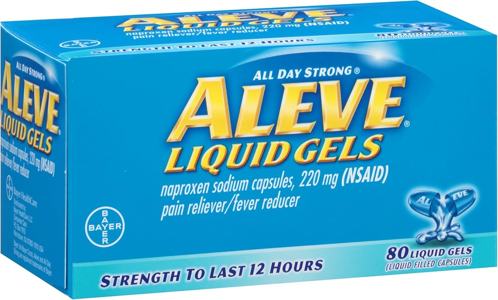Aleve flytende geler med Naproxen Natrium, 220 mg (NSAID) Smerte Reliever/Fever Reduser, 80 tall (pakke på 2)