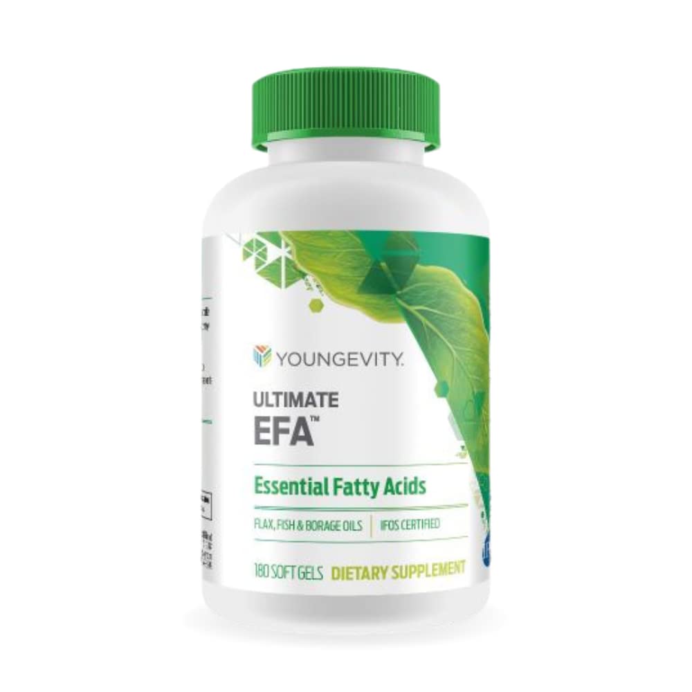 Youngevity Ultimate Efa - Økologisk kilde til essensielle fettsyrer | Omega 3, 6, & 9 | laget av borasje, flax og fiskeolje | 180 greve (180 greve (Pack of 1))