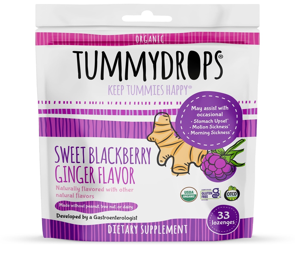 Tummydrops USDA Økologisk Søt Svartbær Ginger