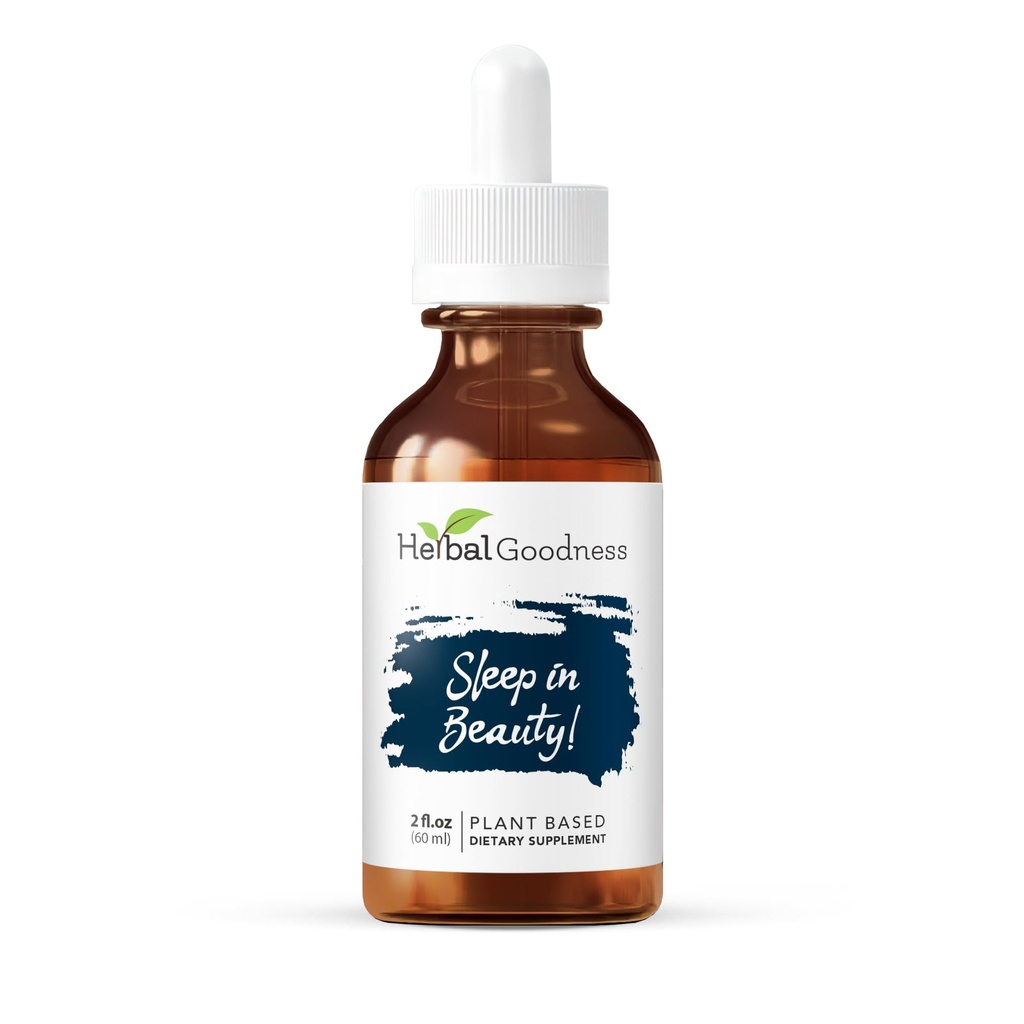Sover i skjønnhet - Organisk Valerian Root Liquid Drops 2 Fl. oz, sitron Balm, naturlig søvn støtte for voksne, hvile og avslapping hjelpemiddel, ikke-GMO, Vegan, Glutenfri, USDA organisk, Ingen melatonin