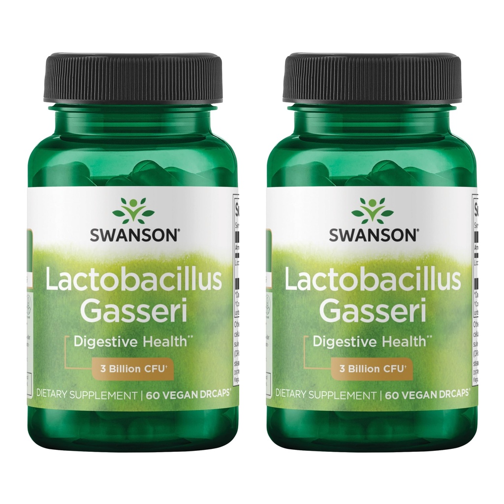 Swanson Lactobacillus Gasseri - Probiotiske kosttilskudd som støtter Digestive Helse med 3 milliarder CFU - Design-Seri Satiety & Fat Metabolism Support - (60 Veggie Capsules) 2 flasker