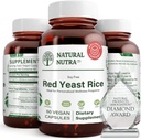 Naturlig Nutra Red Yeast Rice Extract, Cardiovaskulær støtte, hjelper forbedre immunitet, bidrar til å opprettholde kroppsfett og hjerte helse, forbedre digestion, Glutenfri kosttilskudd, 600 mg 60 kapsler (3 pakke)
