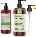 Deley Naturals Dog Fish Oil Islandsk 2X Omega - Hunde kliende hud relief med Omega 3 6 9 for allergier, Coat og hjerte - Omega 3 fisk olje for hunder irritasjon - 16oz Omega olje for hunder laget i USA