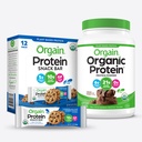Orgain Organic Vegan Protein pulver og protein Bars Bundle (2.03lb + 12 greve)