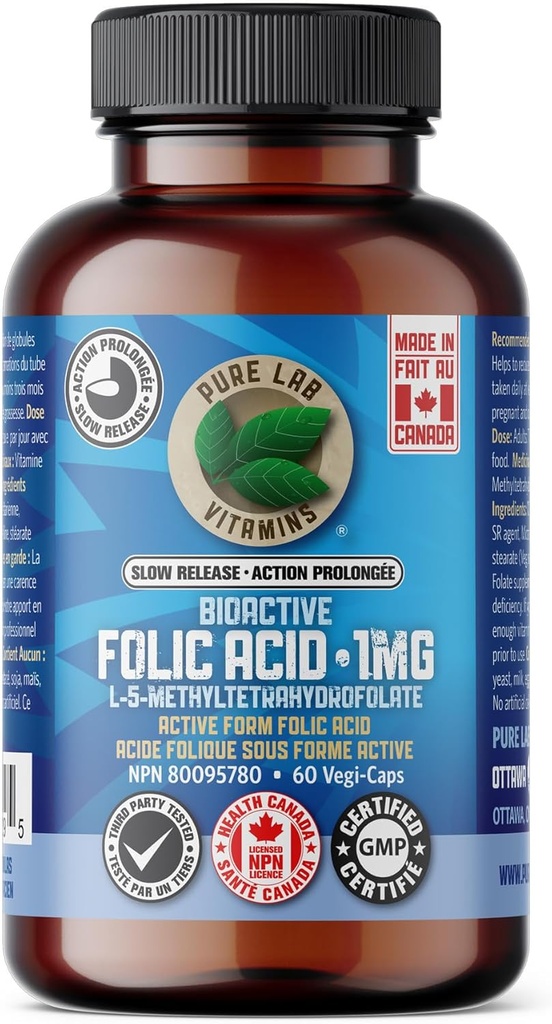 Rene Labs Vitaminer Bioaktive Folinsyre 1 mg Slow Release, 55 GR