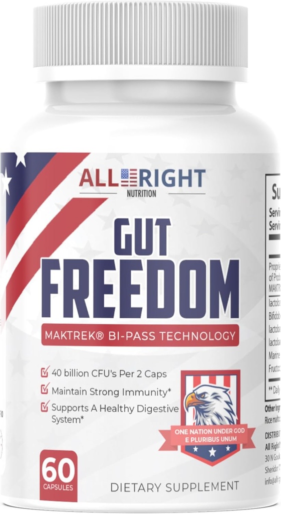 Gut Freedom - Probiotika for Gut Health - 40 milliarder CFU - 60 kapsler