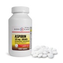 GeriCare Aspirin Tabletter 325 mg - smertefri og feberreduser Uncoated Aspirins for voksne og barn 12+ (NSAID) Flott for hodepine, tannsmerter, ledbetennelse, menstruell og muskelsmerter (Battle på 1000)