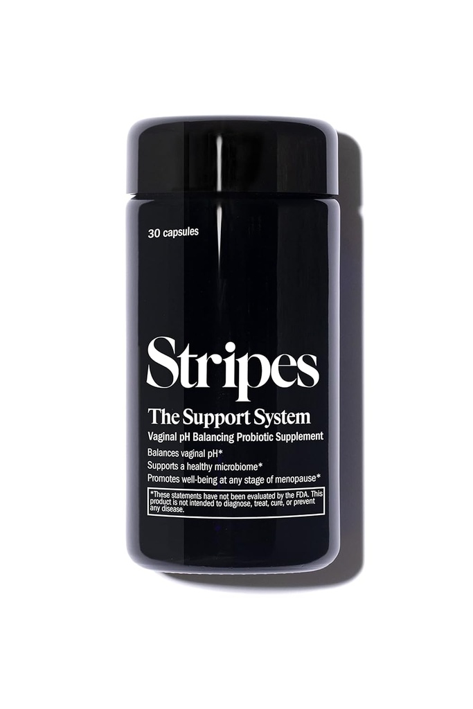 Stripes Skjønnhet Naomi Watts Støttesystemet Vaginal Ph Balancing Probiotic Supplement Daglig Feminin Preprobiotic Støtter Sunn Ph Microbiome Hormone Gratis Menopause Support 30 Ct