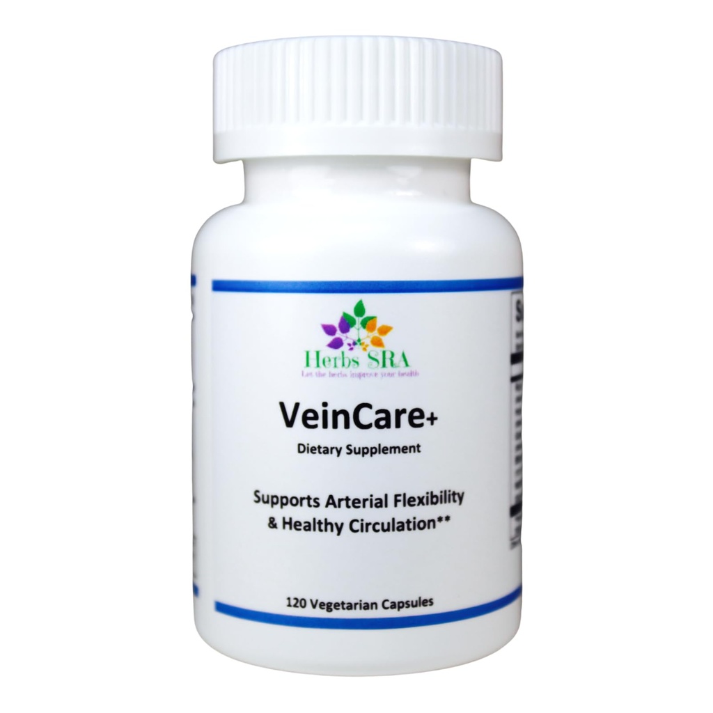 -VeinFlex Herbal Supplement - naturlig støtte for sunne vener - Rutin, heste kastanje, kornfrø, bilbær, Nattokinase. Fremmer optimal venfunksjon, sirkulasjonsstøtte.