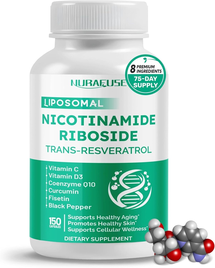 Liposomal Nicotinamid Riboside Trans-Resveratrol Coenzyme Q10 Vitamin C - støtter sunn aldring, hud- støtter sunn aldring, fremmer sunn hud-laget og testet i USA