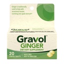 Gravol Ginger tabletter for oppsett mage og kvalme, 20ct
