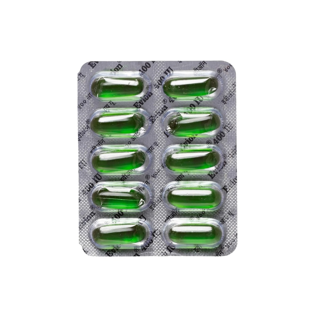50 Evion kapsler vitamin E for glødende ansikt, Strong hår, Acne, Nails, glødende hud 400mg