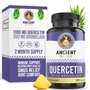 Gamle Bliss Quercetin med Bromelain  Qu Quercetin 1000mg Bromelain 200mg per servering | støtter immunsystemet, felles helse, pustende helse og generelt velvære – 120 kapsler