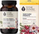 Living Alchemy Organic Woman Digestive din Flora Probiotic, 60 CT