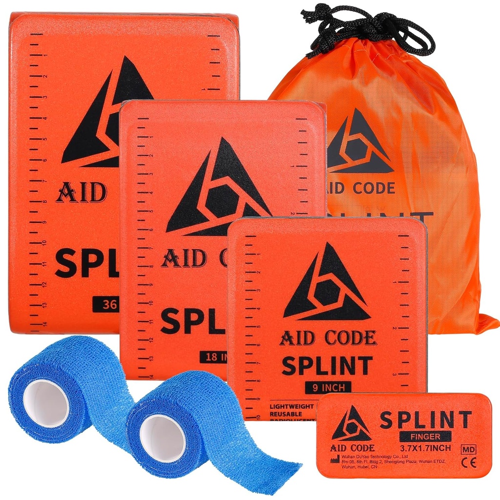 Førstehjelp Splint 36" X 4.3",Emergency Splint Kit for Arm Ben Broken Bones Fracture, Ideell for idrett, Hjem, Førstehjelp Påfylling og Kjæledyr (4 pakke kombinasjon)