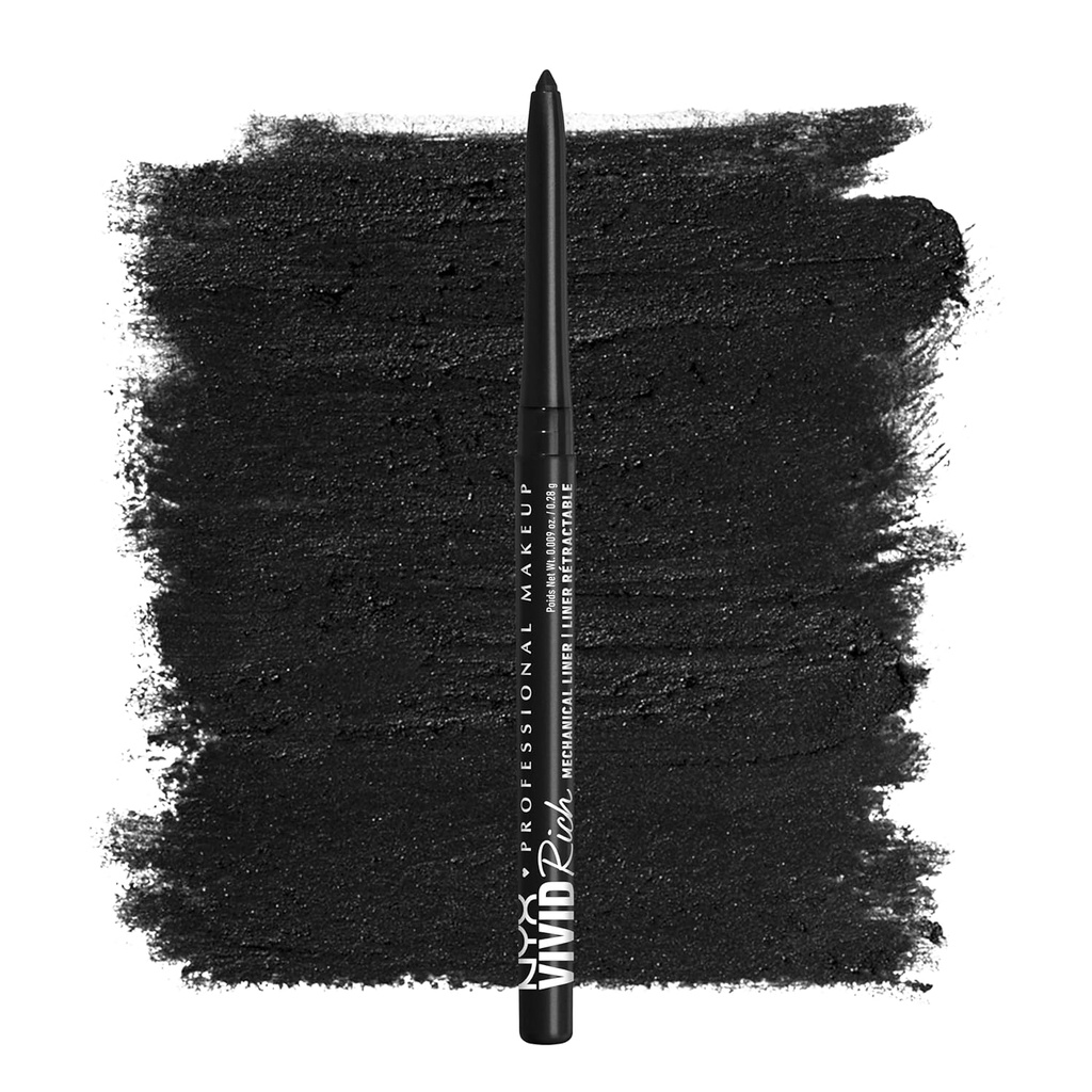 NYX PROFESSIONAL MAKEUP Mekanisk Øye Blyant,Vivid Rich Mekanisk, Kremet Retractable Eyeliner - Alltid Onyx, Svart Eyeliner