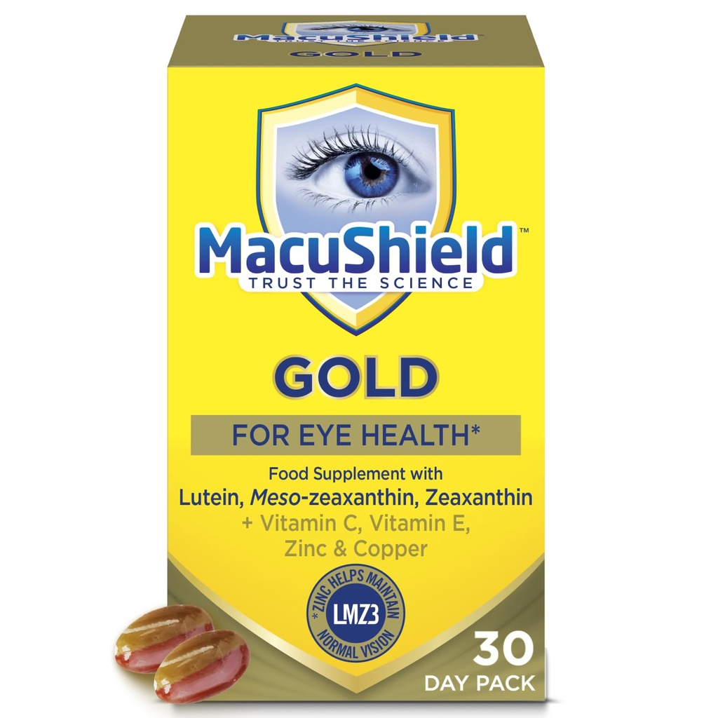 Macu Shield gull mattilskudd - Pakke med 90 kapsler