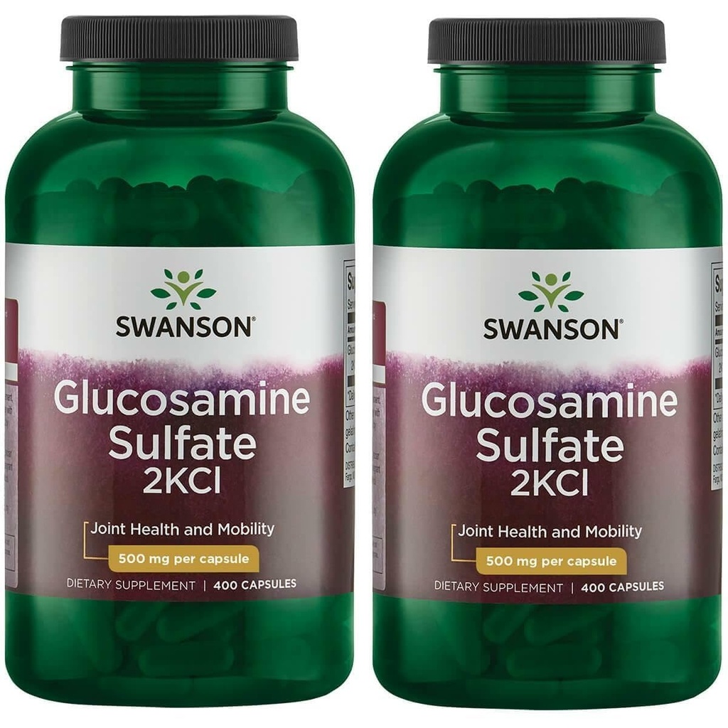Swanson glukosaminsulfat 2Kcl 500 mg 400 Caps (2 pakke)
