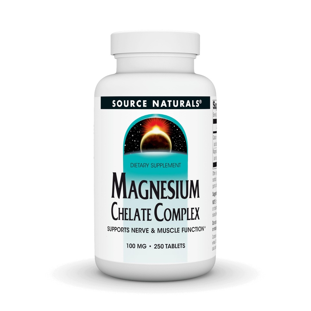 Kilde Naturals Magnesium Chelate - støtter Nerve & Muskelfunksjon - 250 tabletter
