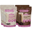 Blender Bomber Bomben Co. Bomb Plant Protein, Sjokolade & Vanilla Protein pulver med 21g Protein, Aminosyrer, Zero sukker, Pea Protein, Cocoa, Chia frø, Vanilla & Monk Frukt, 60 Srvgs