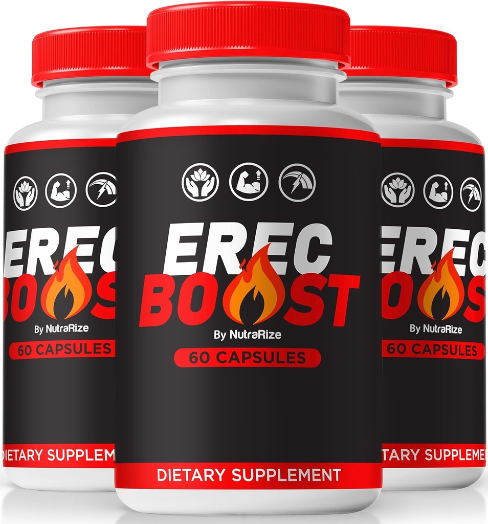 NutraRize (3 Pack) ErecBoost, ErecBoost piller for menn, Offisiell ErecBoost opprinnelige mannlige kapsler for energi og generell helse, ErecBoost pastillas, ErecBoost En Capsulas (180 kapsler)