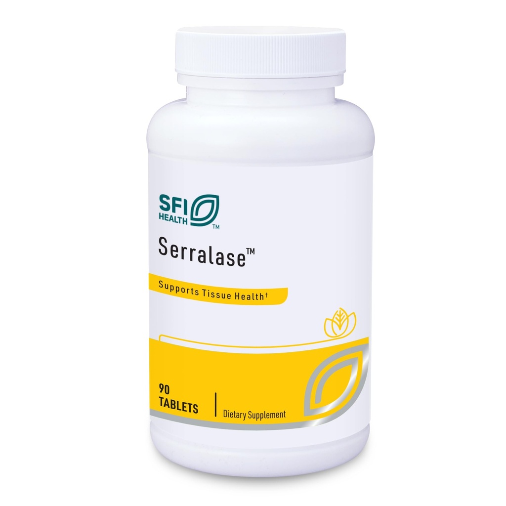 Klaire Labs SFI Health Serralase - Vegetarisk proteolytisk Enzym blanding med Serratia Peptidase & Bromelain for digestion, laget fra Papaya & Pineapple, Hypoallergenic (90 Enteric Coated Tabletter)