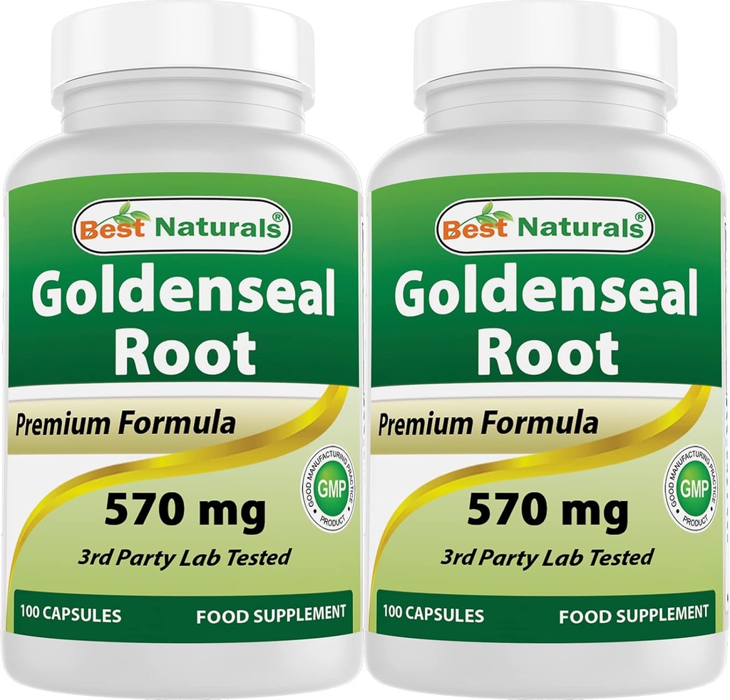 Best Naturals Goldenseal Root 570 mg (Non-GMO) 100 kapsler (100 greve (pakke på 2))