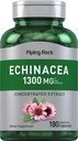 Piping Rock Echinacea ekstrakt kapsler 1300 mg | 180 greve | Herbal Supplement | Vegetarisk, Glutenfri, Ikke-GMO