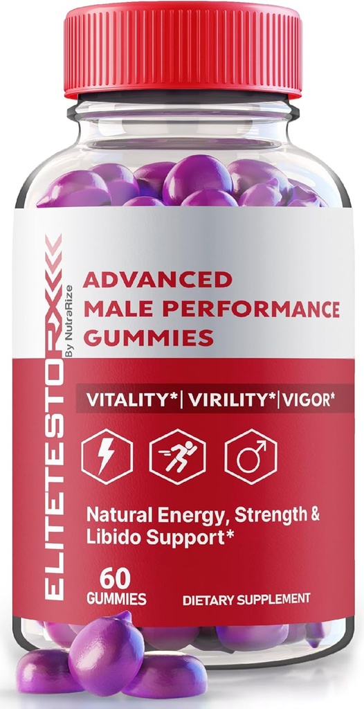 Elite Testo Rx Gummies, Alle naturlige mannlige formel, Premium Supplement for menn, EliteTesto Rx piller for generell helse, Elite TestoRx Gummy s, Offisiell EliteTestoRx anmeldelser (60 Gummies)