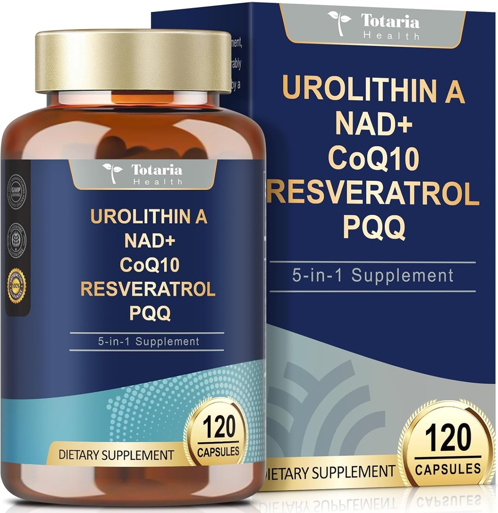 Totaria Urolithin A Supplement 1000 mg med NAD+, CoQ10, Resveratrol