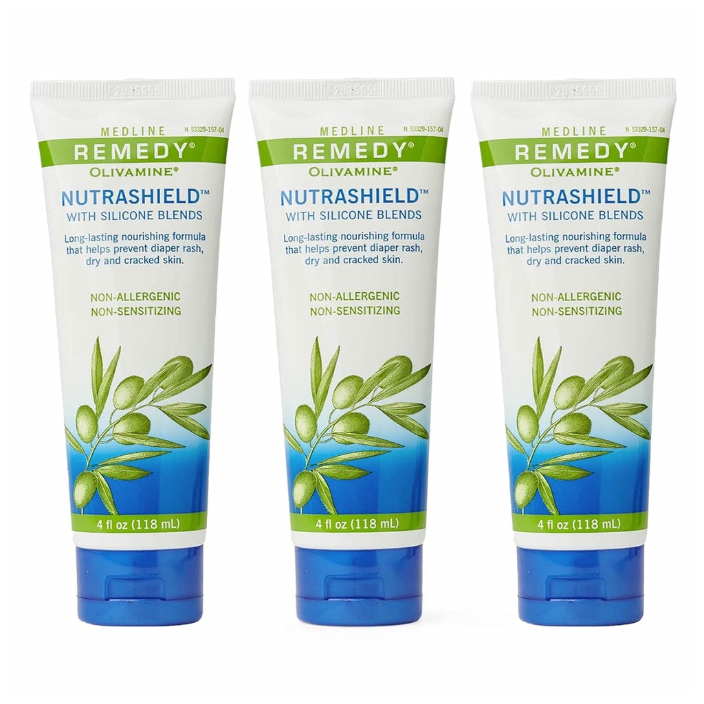 Medline Remedy Nutrashield, Hudbeskyttelse, lindrer kapret eller brakket hud, ideell for tørr denudert hud, 4 oz (Pack of 3)