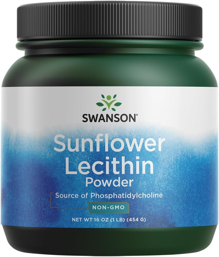 Swanson Sunflower Lecitin Hjerne Helse Nervesystem Støtte Non-GMO Soy-fri vegetarisk 16 oz (1lb) 454 gram pulver