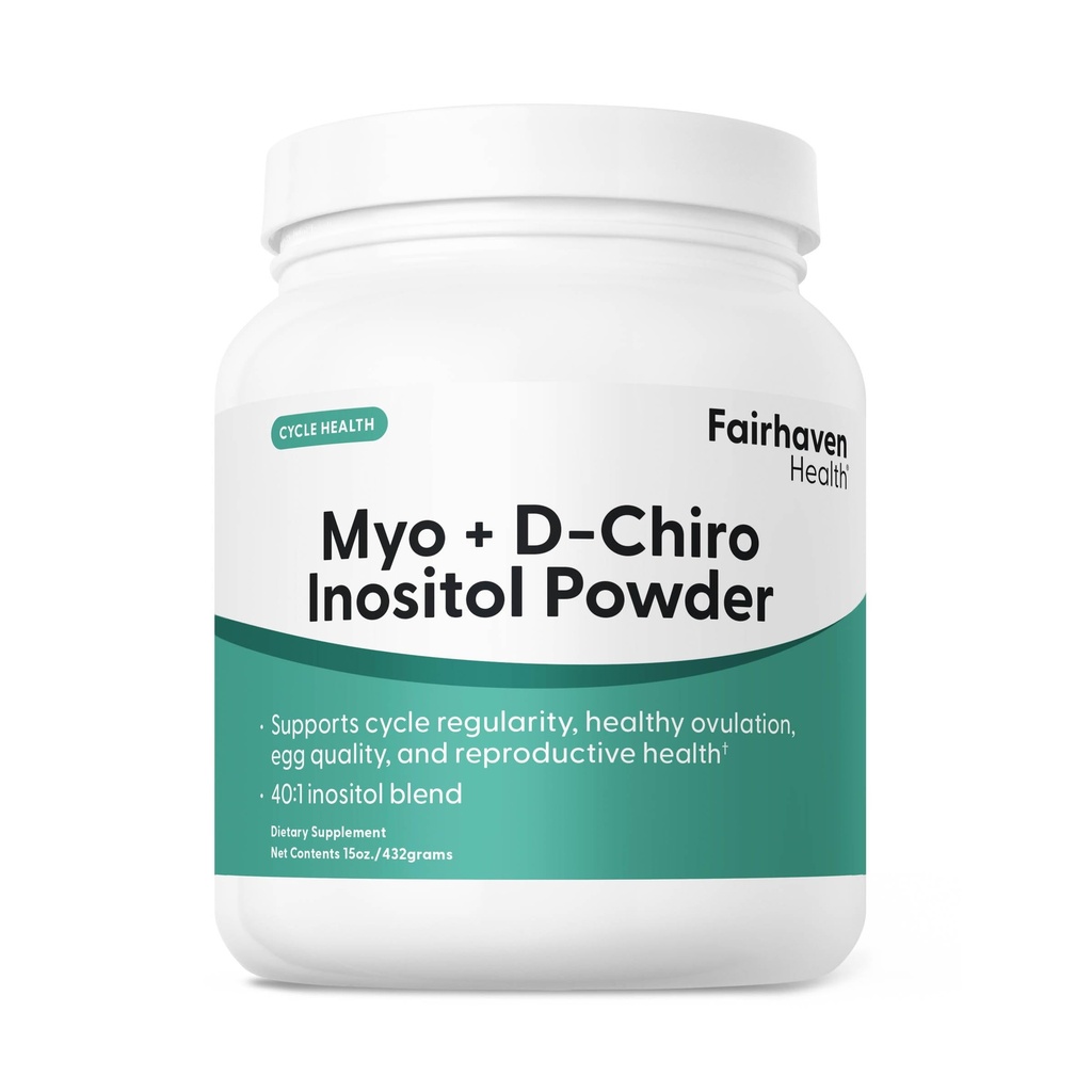 Fairhaven Health Myo-Inositol og D-Chiro Inositol pulver | 40:1 Ratio | Sunn Ovarian & Hormon Balance for kvinner * | Premium Vegan Supplement for kvinner | Ikke-GMO | 180 Tjenester
