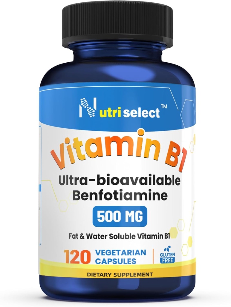 Med 500 mg vitamin B1 per kapsel, Dette produktet kommer i en pakke med 120 kapsler og er ikke-GMO, Vegansk og Glutenfri