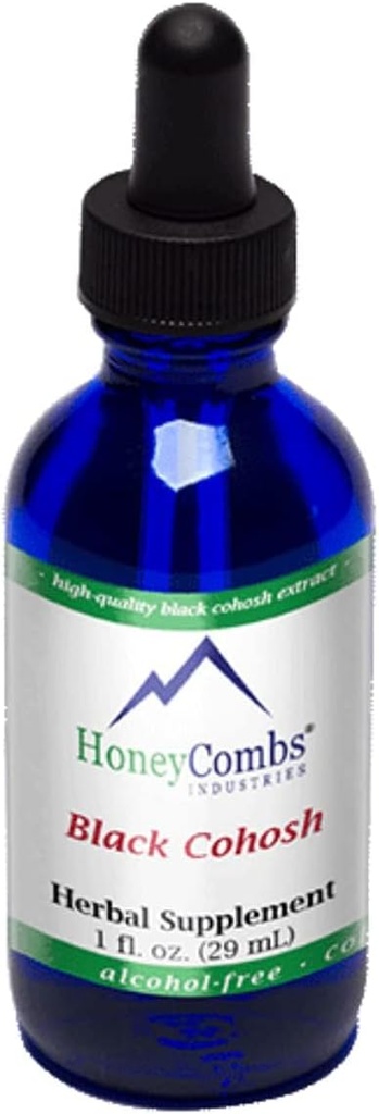HoneyCombs Black Cohosh flytende ekstrakt - Herbal Supplement for kvinners velvære - kaldpresset, alkoholfri, 1 fl oz