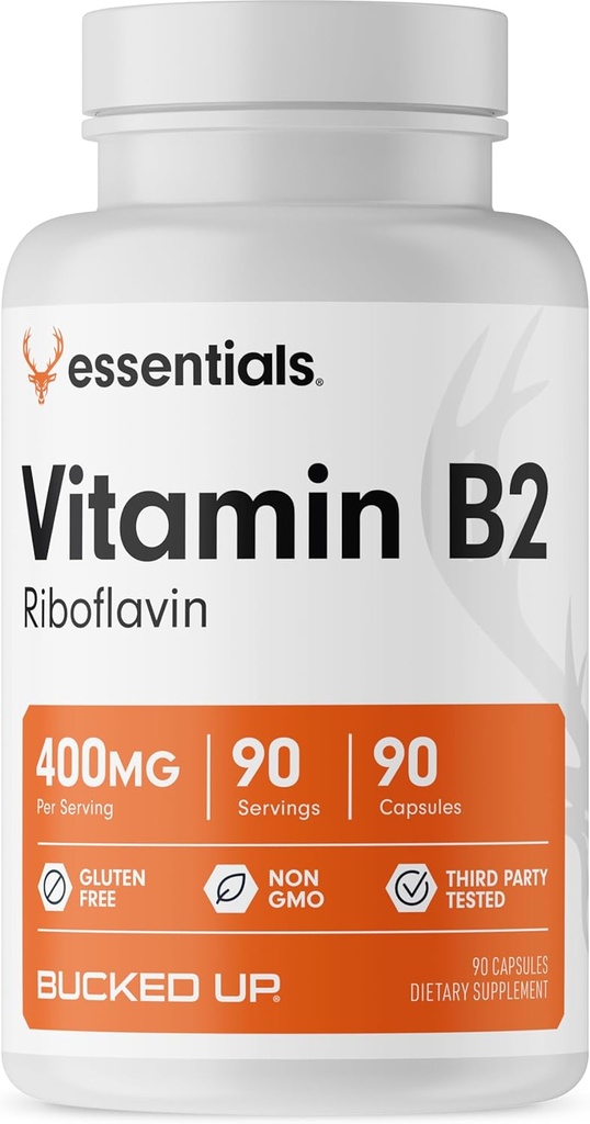 Bucked Up Vitamin B2 400 mg Kapsler, Essentials (90 Serveringer)