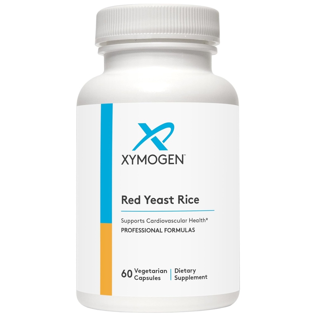 XYMOGEN Red Yeast Rice - Ikke-GMO Red Yeast Rice Supplement for å opprettholde allerede sunn blod lipid + kolesterol nivåer - kardiovaskulær støtte - testet Citrenin-fri (60 kapsler)
