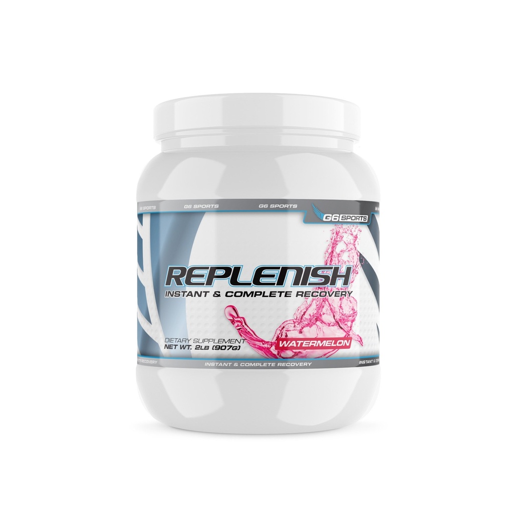 G6 Sport Ernæring Replenish Instant & Complete Recovery (Post Workout Formula, 11g BCAA & EAAs, 20g Whey Protein, 1000 mg Kreatin MagnaPower, Zero Refined Sukker) – 2lb Jar – Watermelon