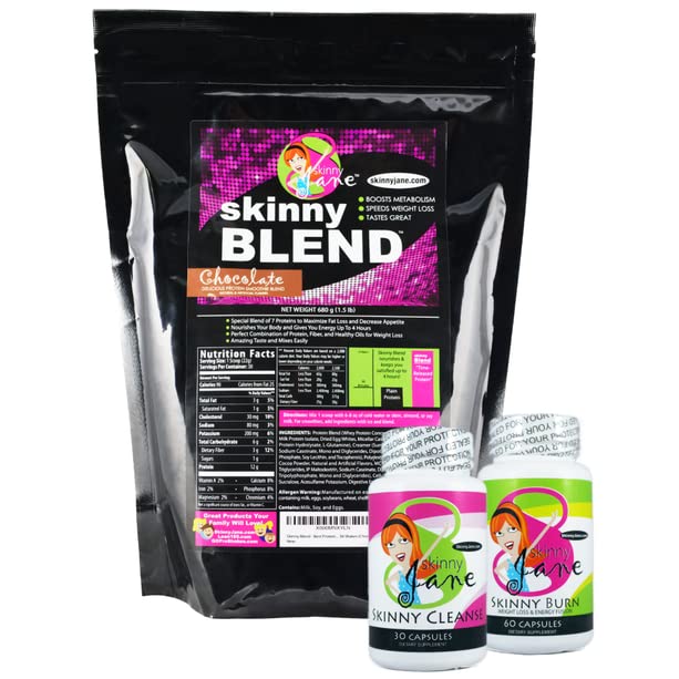 Beste vekttap Kit, Hurtig Slim Kit, Diett Kit, Best Taste Protein Shakes For Kvinner, Appetitt Suppressant Fat Burner Diett Pills, Cleanse og Detox, Rask Vekttap, Skinny Jane - Sjokolade