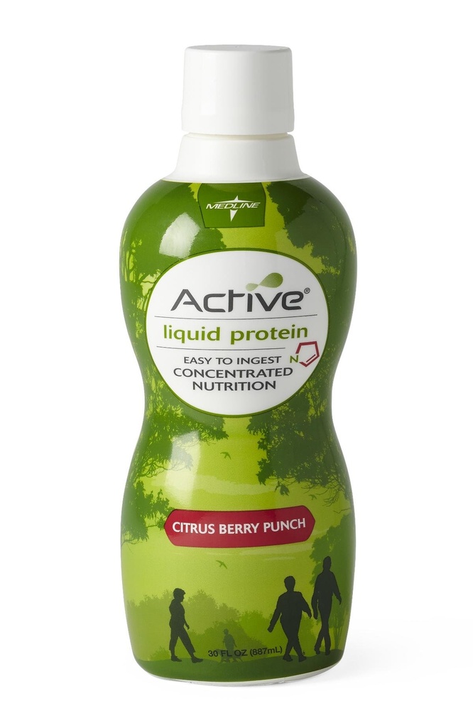 Medline aktivt flytende protein, Citrus Berry Punch, 30-oz, 15-g protein (pakke med 4)