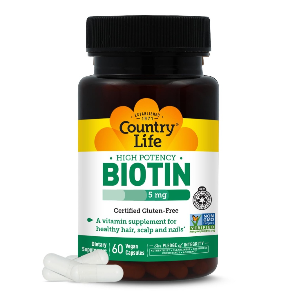 Landliv - Biotin høy styrke, 5 mg - 60 veganske kapsler