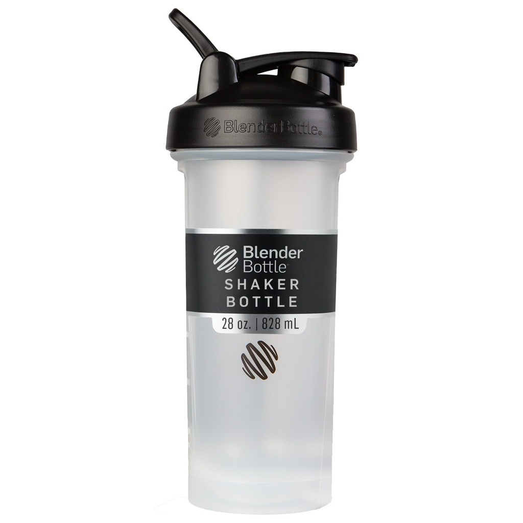 BlenderBottle Classic V2 Shaker flaske perfekt for proteinshake og pre trening, 28-Ounce, Clear / Black