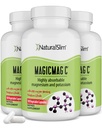 MagicMag C av NaturalSlim, Magnesium Citrat med Kalium for muskelavslapning, søvnkvalitet, nervefunksjon og elektrolyt støtte, daglig magnesium Supplement for menn og kvinner, 100 kapsler 3pk