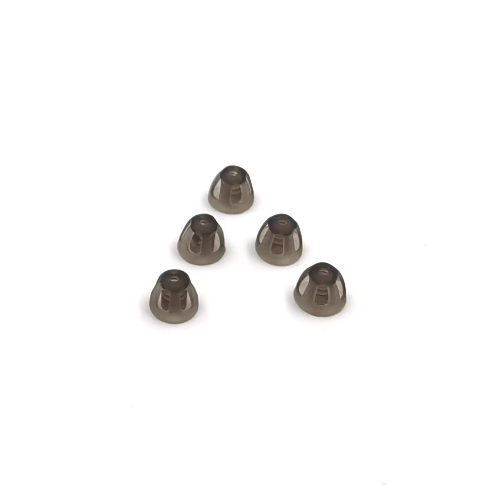 Høreapparat Domes Smoky Gray Tips Ørestykker Komfortabel for Open Fit BTE Lydforsterker PSAP Kit Usynlig, bortsett fra RIC 5mm (S * 5)