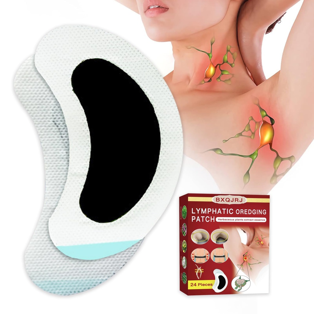 24Pcs/Box Herbal Lymph Nodes Patch,Lymphatic Druage Patch/Patches,Herbal Lymphatic Drainage Care Patch,Neck Lymph Nodes Patch, Lymphatic Massage for menn og kvinner