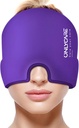 ONLYCARE Migraine Relief Cap, Soothing Hodepine Hat, Oppgradert Odorless Gel Ice Head Wrap, Hot og Cold Therapy, Hodepine Ice Pack for Tension og Stress (Purple)