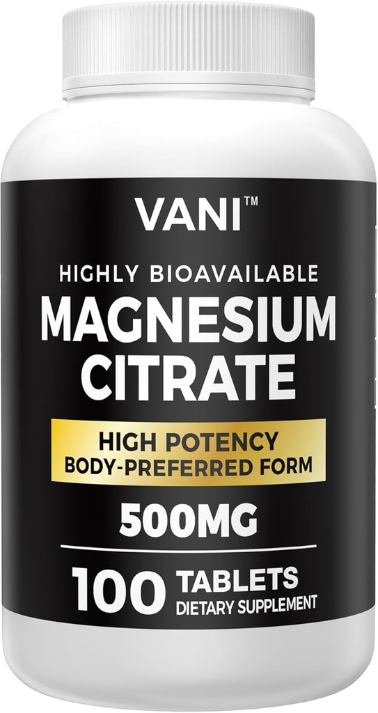 Magnesium Citrat 500MG 100 tabletter- Vegansk trygt, høy absorpsjon