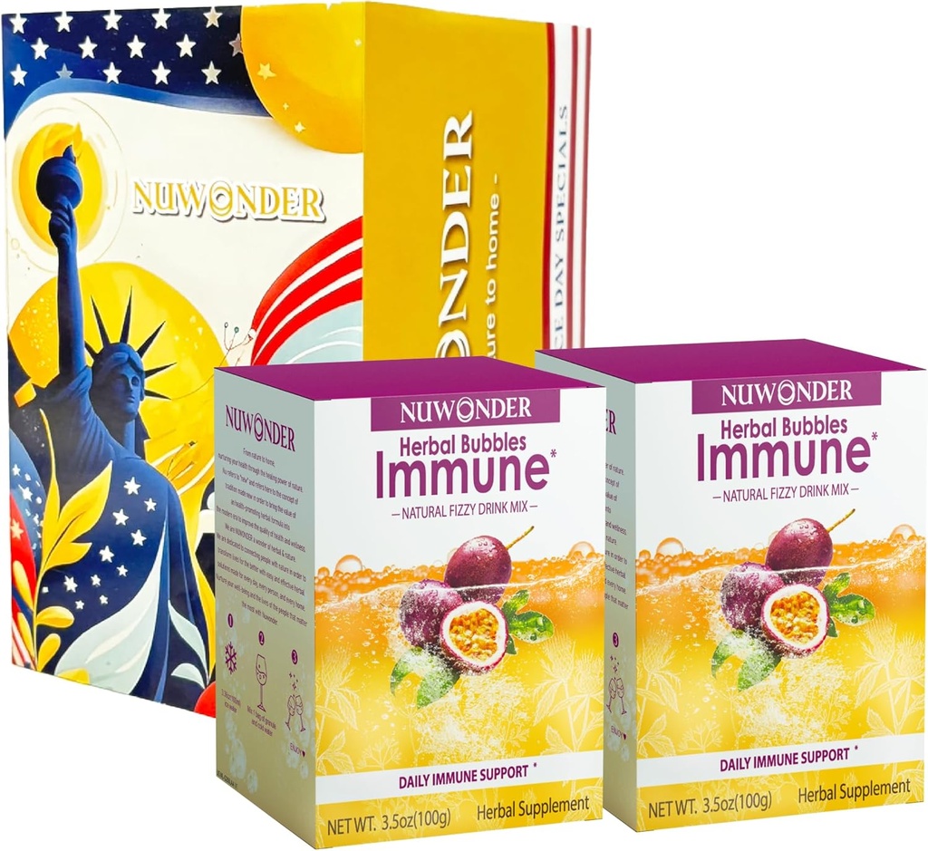 Immun Booster Fizzy Drink Mix Herbal Supplement laget med Astragalus, Ginger, Jujube, Attryloder, Passion frukt, ingen kunstige, 10 pakker (2 bokser)