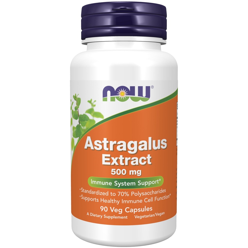 NOW Foods Immune Support Supplements, Astragalus Extract 500 mg (standardisert til 70% polysakkarider), 90 Veg Kapsler