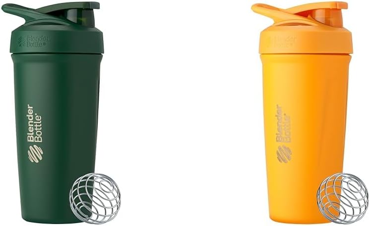 BlenderBottle 24-Ounce rustfritt stål Shaker Cup Bundle med Wire Whisk - Skog og Mango